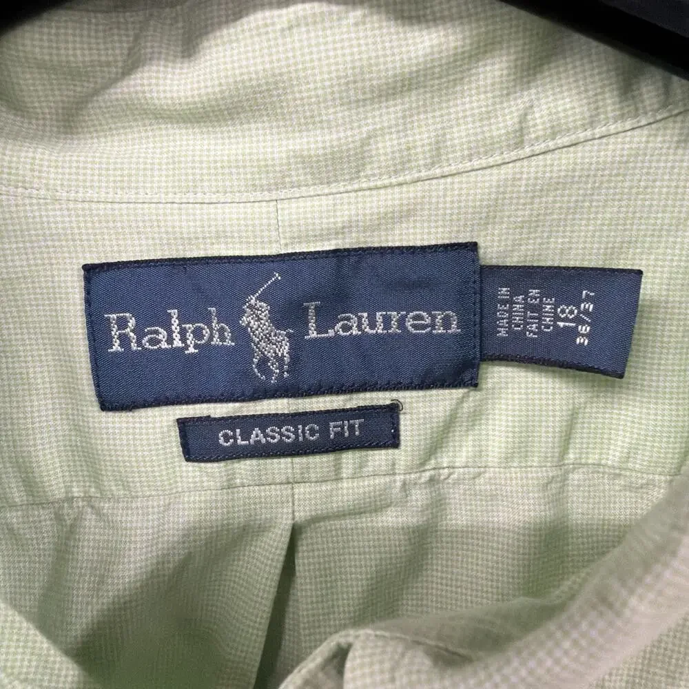 Polo Ralph Lauren Yarmouth Oxford Light Green Button Down Shirt 17 34/35
